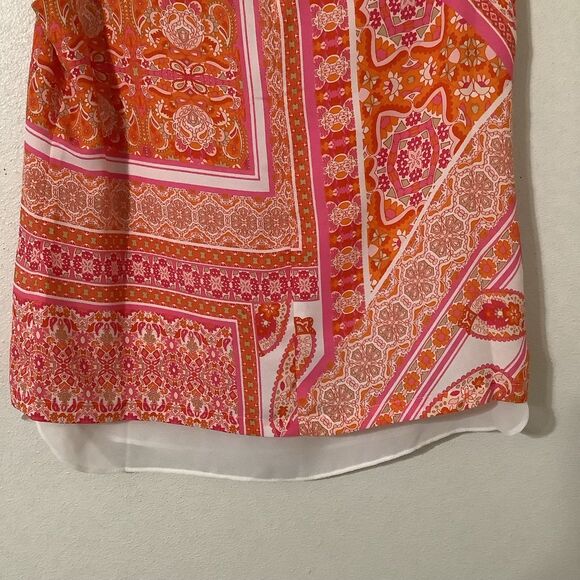 Rose + Olive Colorful Bohemian Paisley Boho Chic Summer Casual Sleeveless Top S - Picture 7 of 8